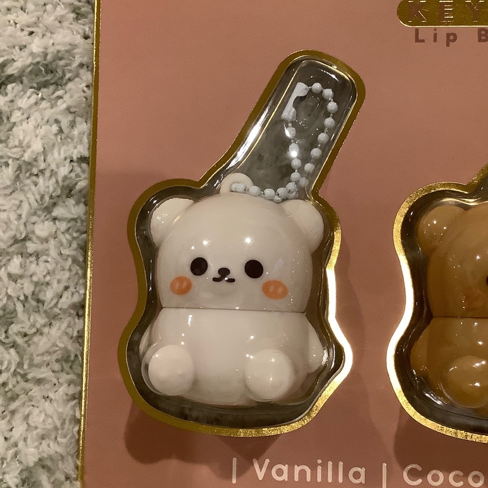 Beary Cute Flavored Lip Balm Trio Bear Keychains Set NWT 3x .24 oz - Picture 2 of 16